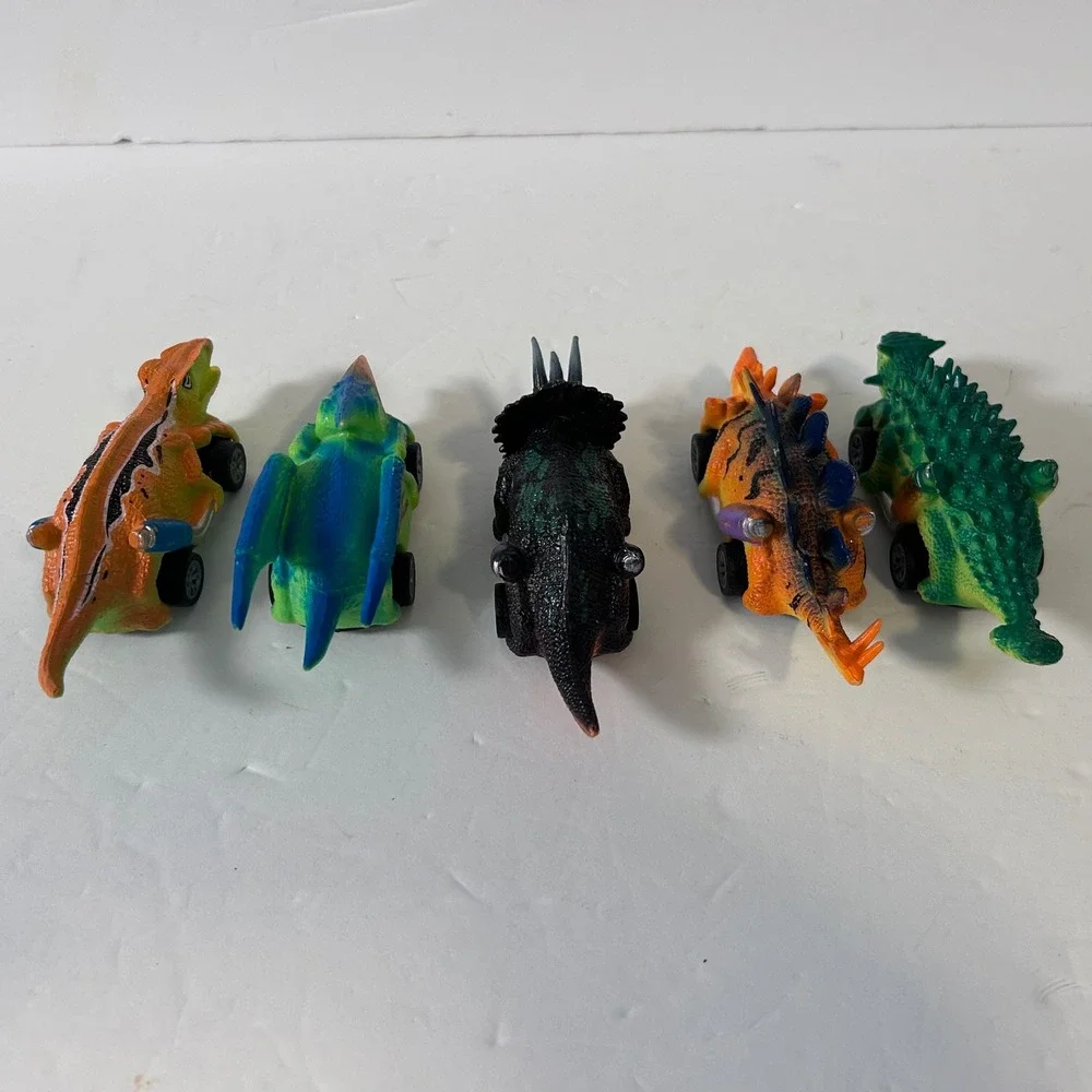 Dinosaur Pull Back Toy Cars Set of 5 Prehistoric Monster Truck Racing Vehicles